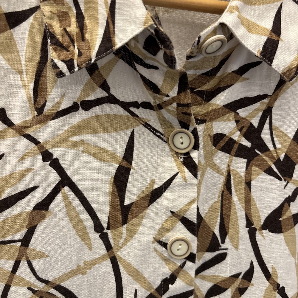JM COLLECTION Women's Linen 3/4 Sleeve Blouse Leaves Multicolor Size 18W Plus - Picture 10 of 15